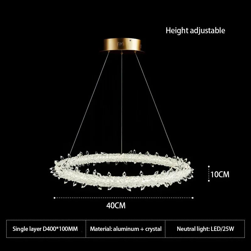 DecorBites™ Crystal Flower LED Chandelier Pendant Light for Living and Dining Room