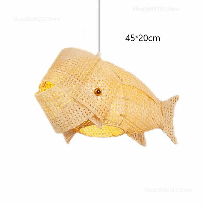 DecorBites™ Bamboo Fish Art Pendant Lights - Nordic LED Fixture for Kitchen & Living Room
