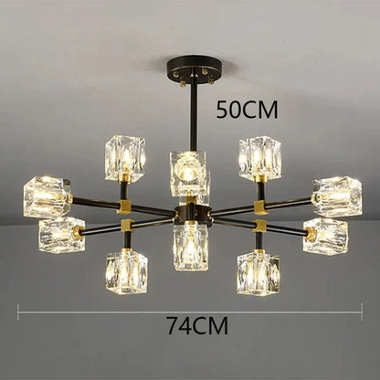 DecorBites™ Crystal Chandelier: Luxury Living Room & Bedroom Pendant Light
