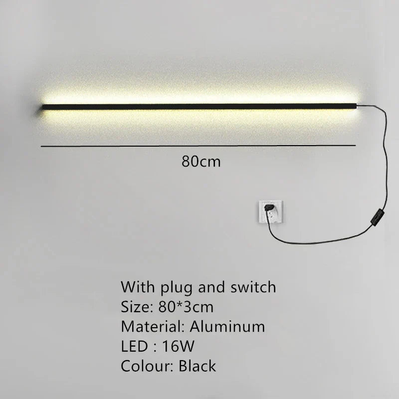 DecorBites™ Dimmable Long Wall Lamp: Stylish Bedroom Light Strip for Master Bedroom, TV Background, Sofa Decor