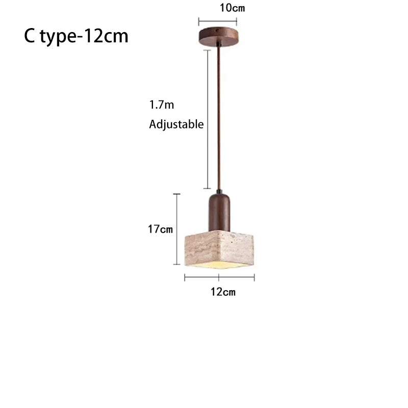 ™ Japanese Style Yellow Stone Pendant Lamp for Bedroom, Restaurant, and Bar