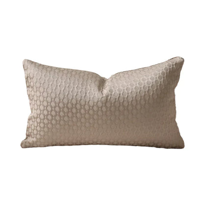 DecorBites™ Convex Rings Geometry Jacquard Pillowcase Cappuccino Luxury Cushion Cover