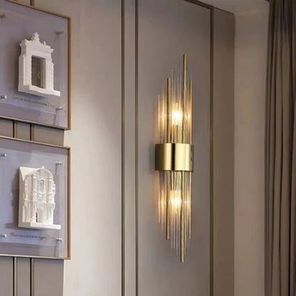 DecorBites™ Clear Crystal LED Wall Lamp Stainless Steel Sconces for Bedroom Dining Room