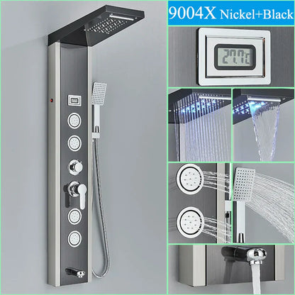 DecorBites™ LED Shower Panel Tower Rain/Waterfall Massage Spa Jets Bathroom Column