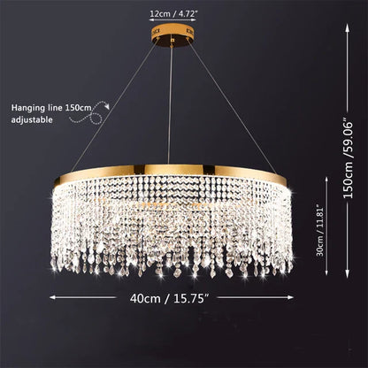 DecorBites™ Crystal Chandelier Pendant Light for Living Dining Room Luxury Lamps