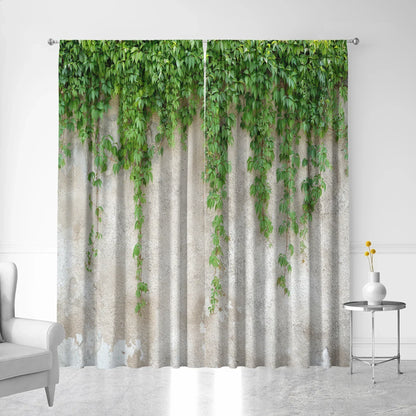 DecorBites™ Green Leaf Plant Printed Curtains for Home Decoration and Modern Vibes