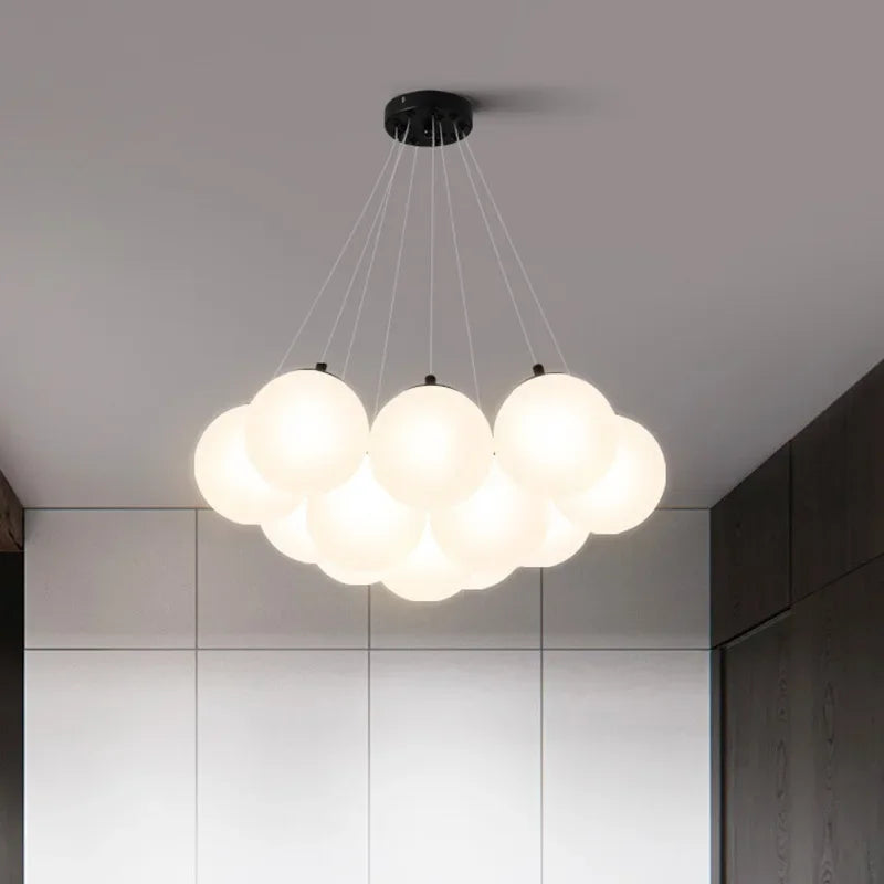 DecorBites™ Glass Ball LED Pendant Light for Home Decor, Nordic Style Chandelier for Living Room