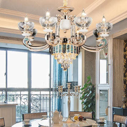 DecorBites™ Crystal Candle Chandelier: Modern European Living Room Lighting