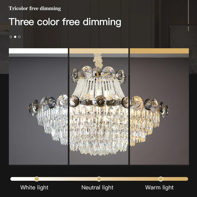 DecorBites™ Crystal Light Luxury Chandelier for Living Room Dining Bedroom