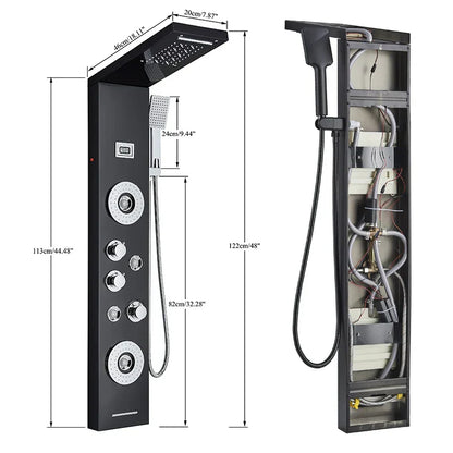 DecorBites™ LED Shower Panel Tower Rain/Waterfall Massage Spa Jets Bathroom Column