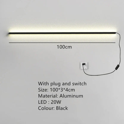 DecorBites™ Dimmable Long Wall Lamp: Stylish Bedroom Light Strip for Master Bedroom, TV Background, Sofa Decor