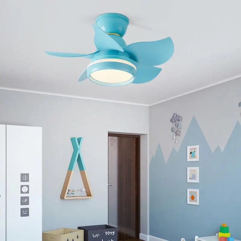 DecorBites™ 22" Ceiling Fan with Light & Remote Control, Small Mini Kids Room Fan in Pink/White/Black/Yellow