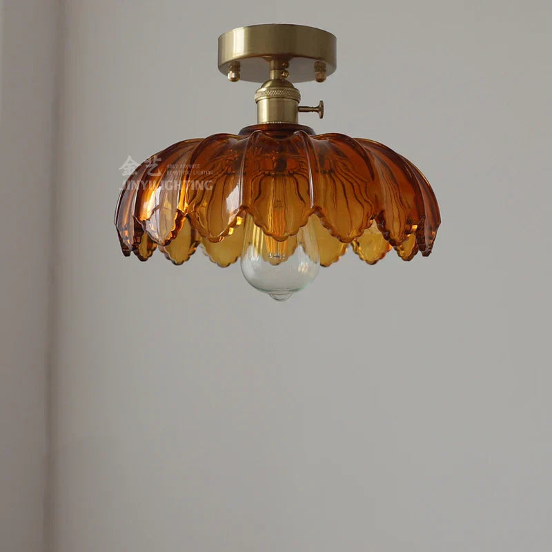 DecorBites™ Glass Industrial Pendant Light: Loft Style Fixture with Copper Socket for Home Decor