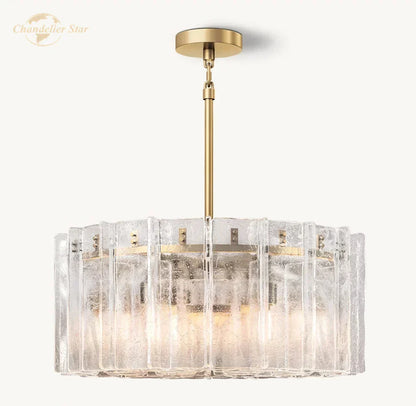 DecorBites™ Lattice Glass LED Chandelier for Bedroom, Dining Room - Modern Pendant Light Fixtures