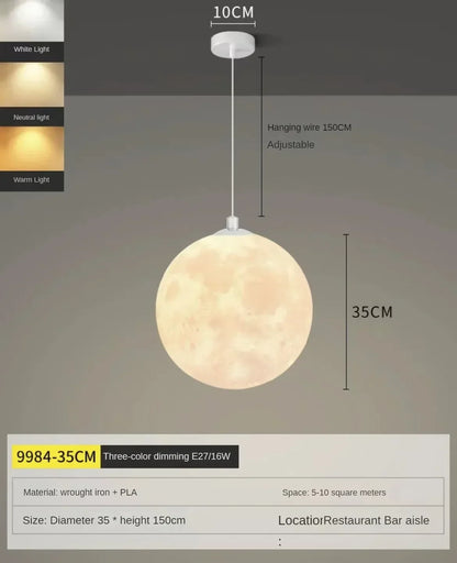 DecorBites™ LED Moon Planet Ceiling Chandelier for Home Decor