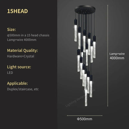 DecorBites™ Crystal Bubble Chandelier Pendant Light - Modern Staircase Hanging Fixture