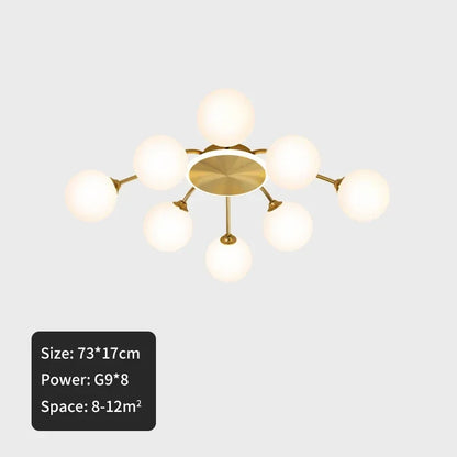 DecorBites™ Ball Glass Ceiling Light in Gold for Living Room, Dining, Bedroom by DecorBites™