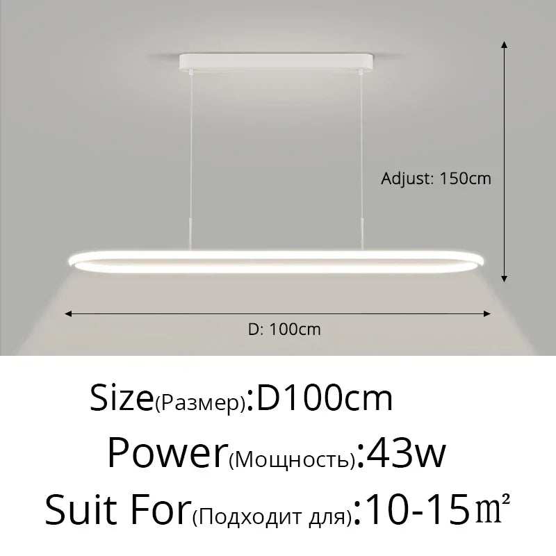 DecorBites™ LED Pendant Light for Dining Table Kitchen Home Decoration Indo Lighting Lustre White Black Fixture Hanging Lamp