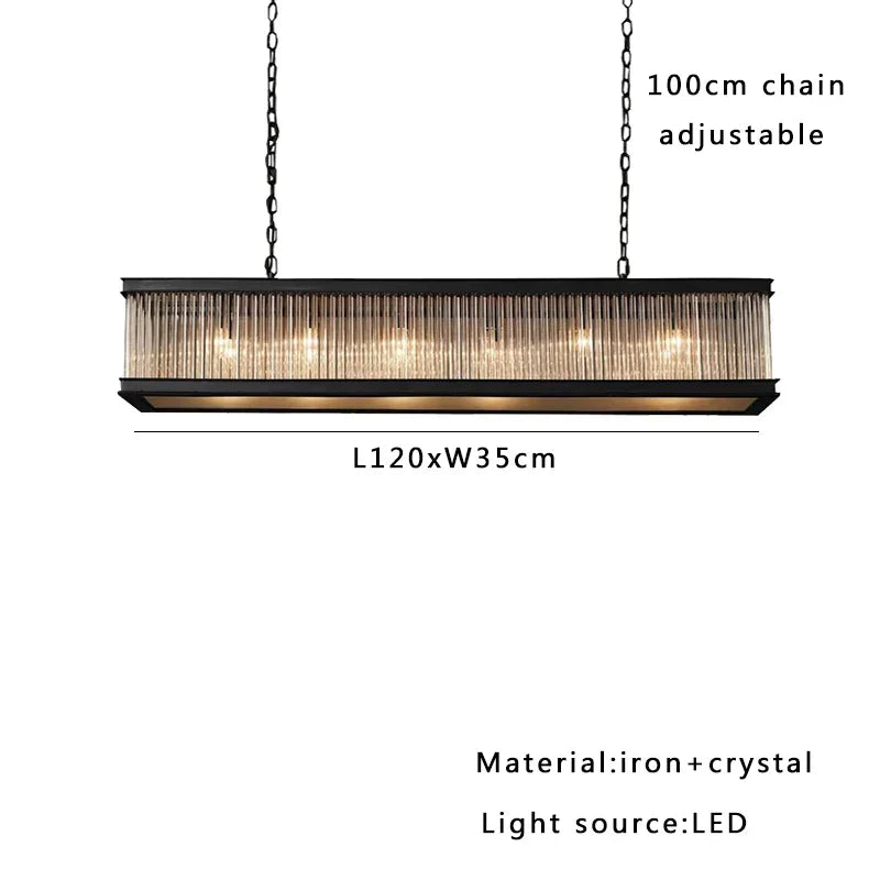 DecorBites™ Kristal Glass Rectangle Pendant Lights - Nordic Classic Dining Table Luminaire