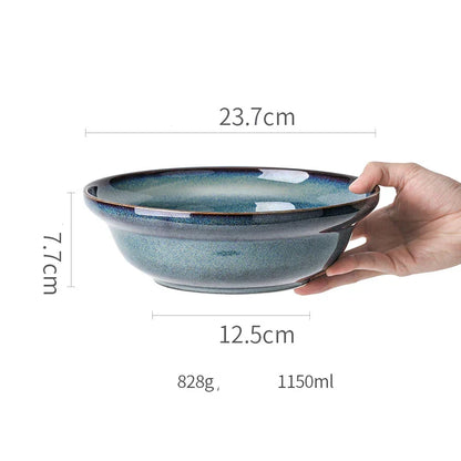 DecorBites™ Beautiful Blue Ceramic Bowl Kiln Dinnerware Dish