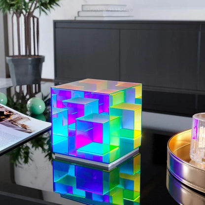 DecorBites™ LED Magic Cube Acrylic Table Lamp - Colorful Small Desk Light