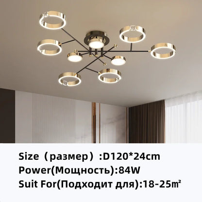 DecorBites™ Gold Plated Luxury Chandelier with Remote Control Crystals for Elegant Living & Bedroom Decor