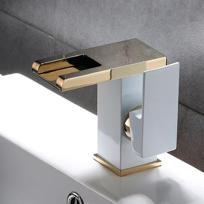 DecorBites™ LED Waterfall Basin Faucet - Single Handle Mixer Tap in White, Black, or Chrome
