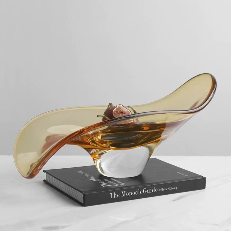 DecorBites™ Geometric Glass Bowl Tray: Elegant Home Decor & Storage Essential