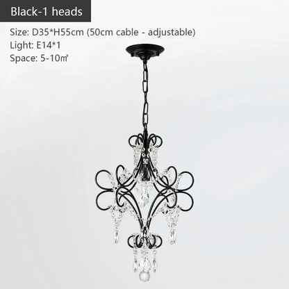 DecorBites™ Iron Crystal Chandelier: Modern Industrial Luxury for Home Lighting