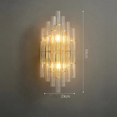 DecorBites™ Art Deco Stainless Steel Crystal LED Wall Sconce Black Gold Bedroom Corridor