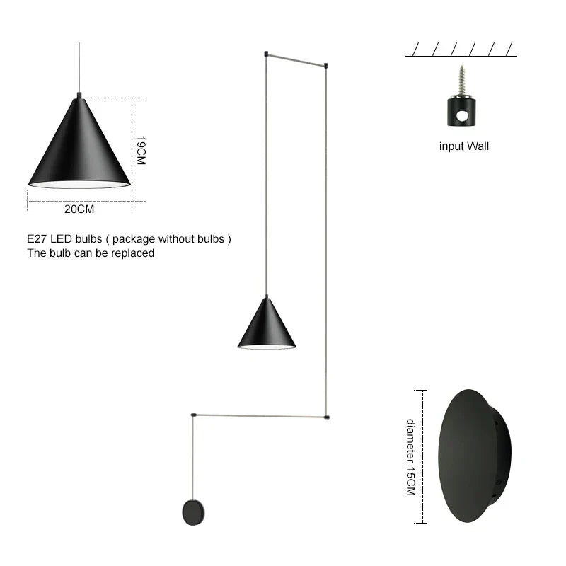 DecorBites™ Black LED Pendant Chandelier for Modern Bedroom Dining Room Art Decor
