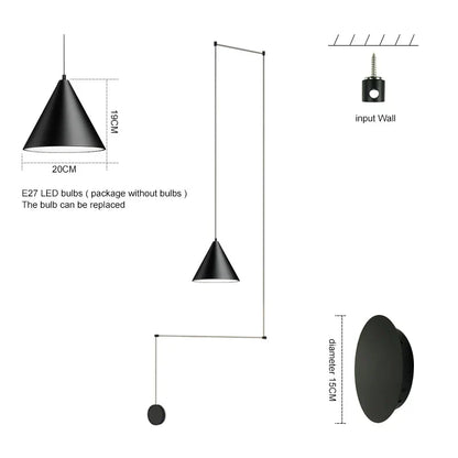 DecorBites™ Black LED Pendant Chandelier for Modern Bedroom Dining Room Art Decor