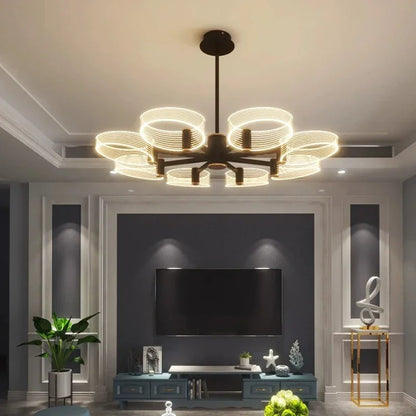 DecorBites™ Acrylic Lustre Chandelier for Living Room, Bedroom, Kitchen - Hanging Ceiling Lamps