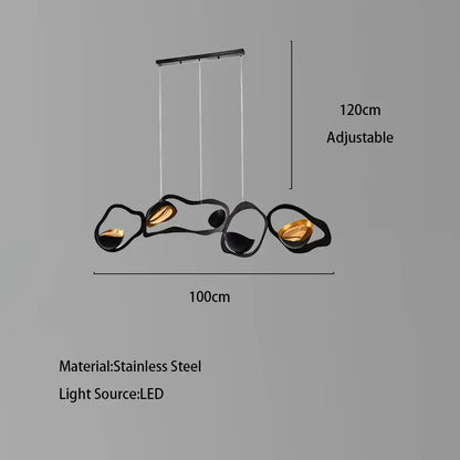 DecorBites™ Black Stainless Steel Chandelier LED - Modern Luxury Design for Living Room