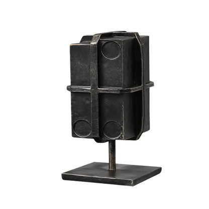 DecorBites™ Geometric Block Binding Box Bronzer Sculpture - Home Decor Figurine Craft