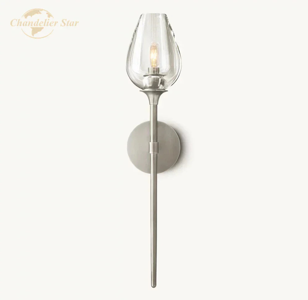 DecorBites™ LED Tulip Glass Wall Sconce Indoor Lighting Fixture for Bedroom & Living Room