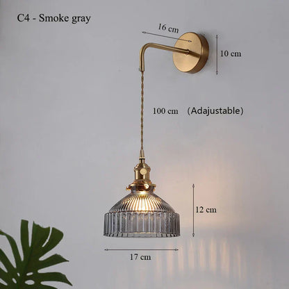 DecorBites™ Glass Shade LED Wall Lamp for Luxury Living Room Decor