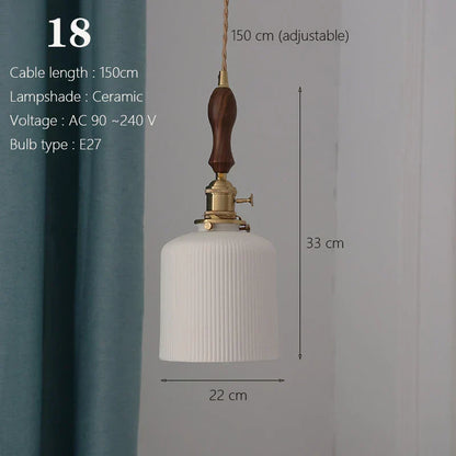 ™ Japanese Ceramic Pendant Light Scandinavian Style Luxury Lamp
