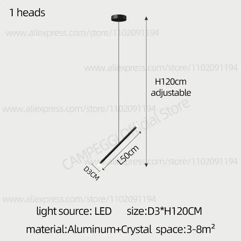 DecorBites™ LED Staircase Pendant Chandelier, Modern Nordic Restaurant Hanging Light
