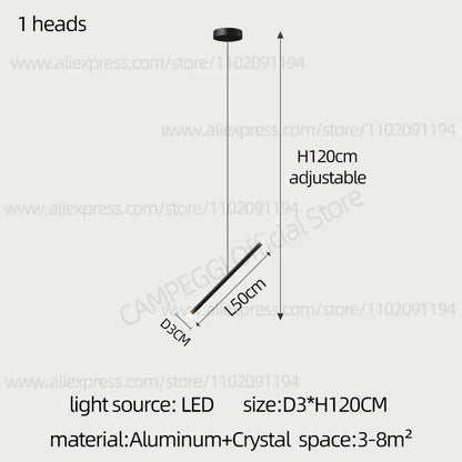 DecorBites™ LED Staircase Pendant Chandelier, Modern Nordic Restaurant Hanging Light