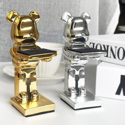 DecorBites™ Cartoon Bear Watch Stand & Jewelry Storage Rack - Trendy Resin Ornaments & Celebration Gifts