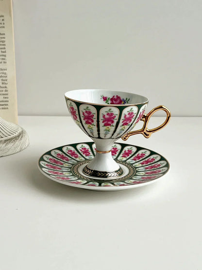 DecorBites™ Court Style Latte & Cappuccino Cup Set with Saucer, Tea Cup Set