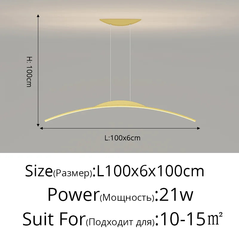 DecorBites™ LED Ceiling Pendant Lamp: Minimalist Chandelier, Height Adjustable, Home Decor Solution