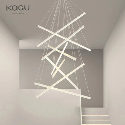 DecorBites™ LED Chandelier: Modern Luster Lighting for Stair Hall Bedroom Room Duplex Building
