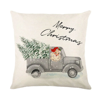 DecorBites™ Christmas Snow Elk Pillow Cover for Festive Home Decor