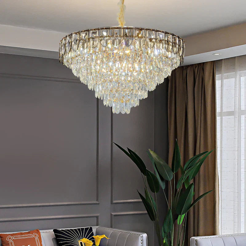 DecorBites™ Crystal Chandelier LED Light Modern Luxury Designer for Main Living Room & Hotel