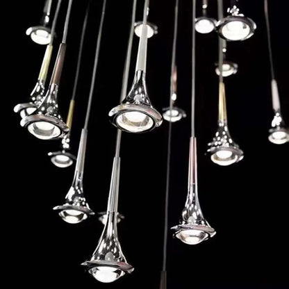 DecorBites™ LED Rain Staircase Chandelier: Modern Nordic Design Indoor Lighting for Bar Island