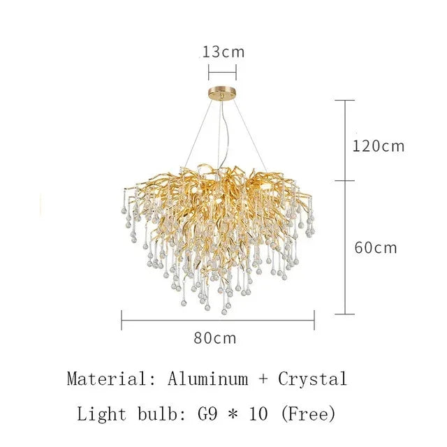 DecorBites™ Gold Chandelier Glass Pendant Lamp for Home Decor - Modern Luxury Lighting