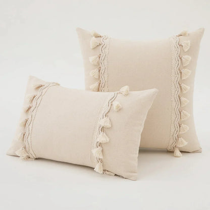 DecorBites™ Boho Macrame Woven Cushion Cover for Home Decor, Comfy Farmhouse Pillow Case