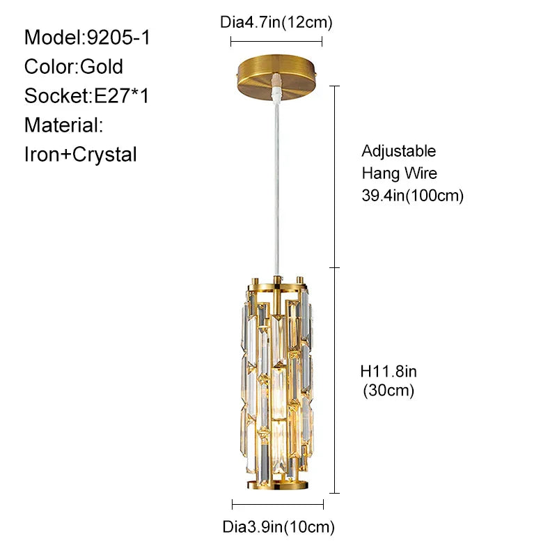 ™ Gold Crystal Chandelier: Elegant Dining Room Pendant Lighting